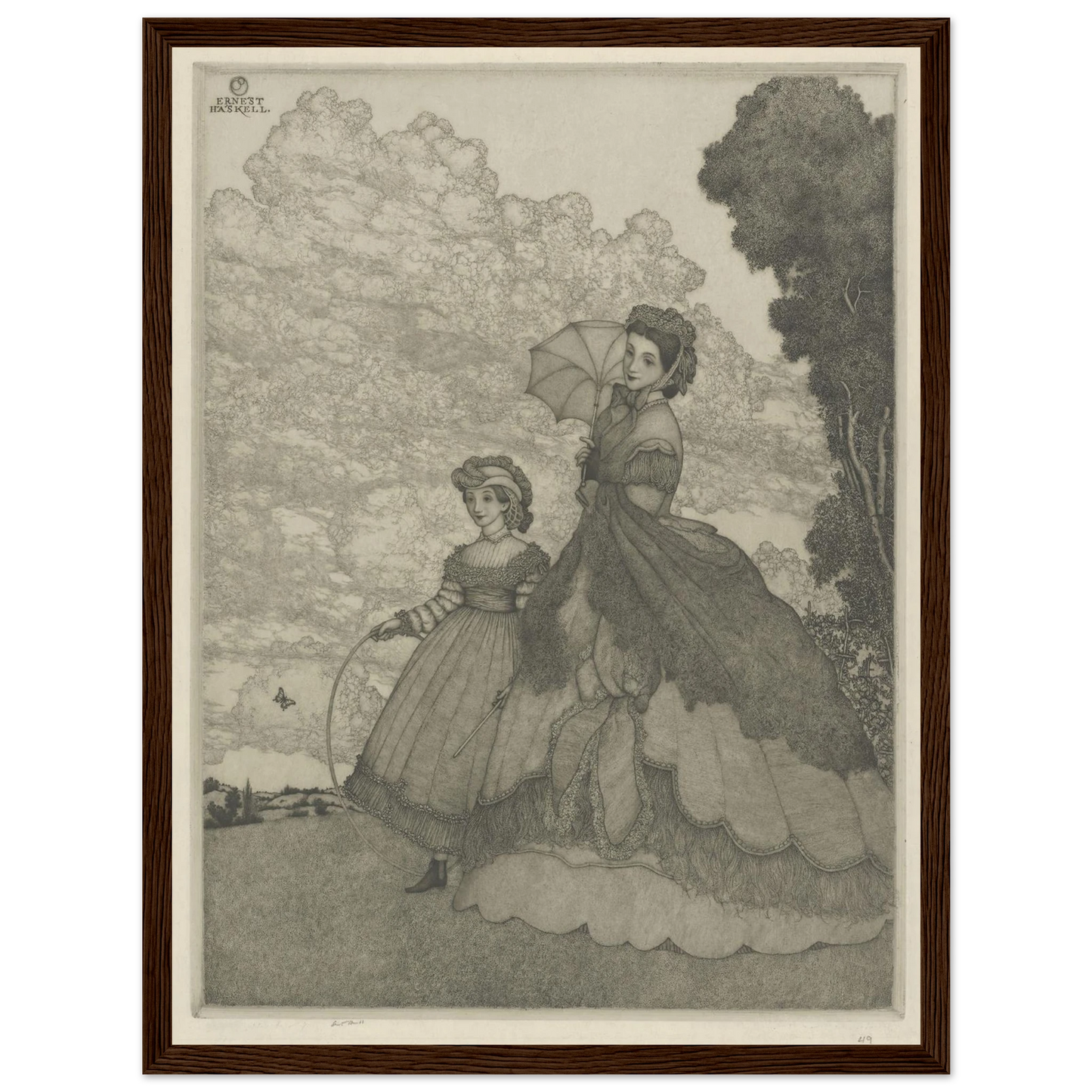 The Hilltop (circa 1912) Art Print | Ernest Haskell - Framed Poster - 30x40 cm / 12x16″ - Black frame