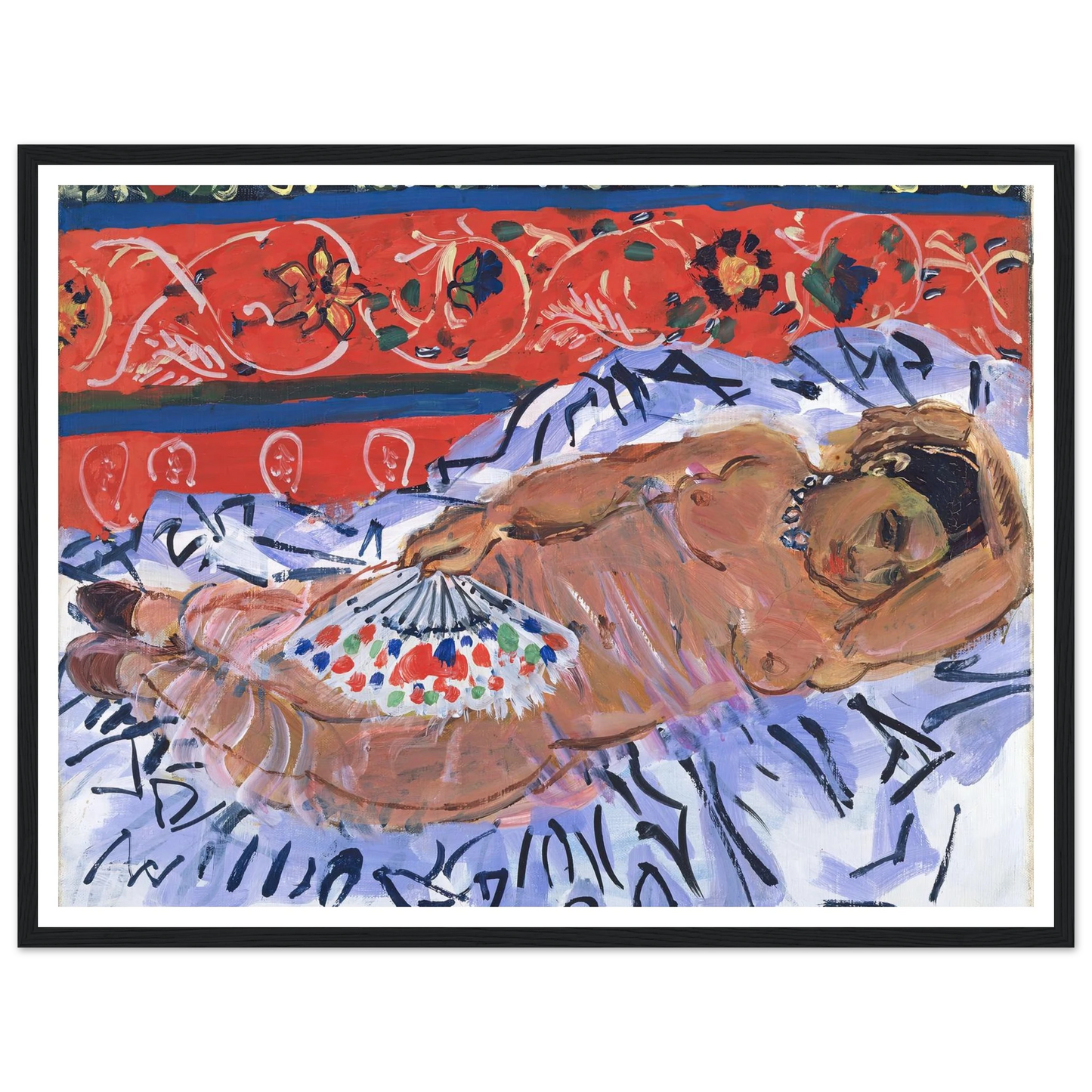 The Hindu Model (Le Modele Hindou) (1929) Art Print | Raoul Dufy - Framed Poster - 30x40 cm / 12x16″ - Black frame