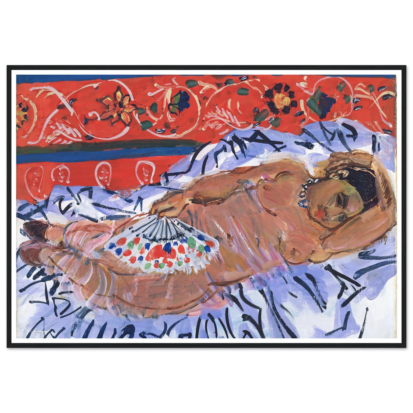 The Hindu Model (Le Modele Hindou) (1929) Art Print | Raoul Dufy - Framed Poster - 30x40 cm / 12x16″ - Black frame