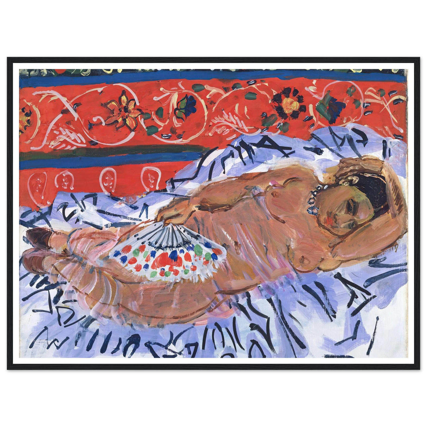 The Hindu Model (Le Modele Hindou) (1929) Art Print | Raoul Dufy - Framed Poster - 30x40 cm / 12x16″ - Black frame