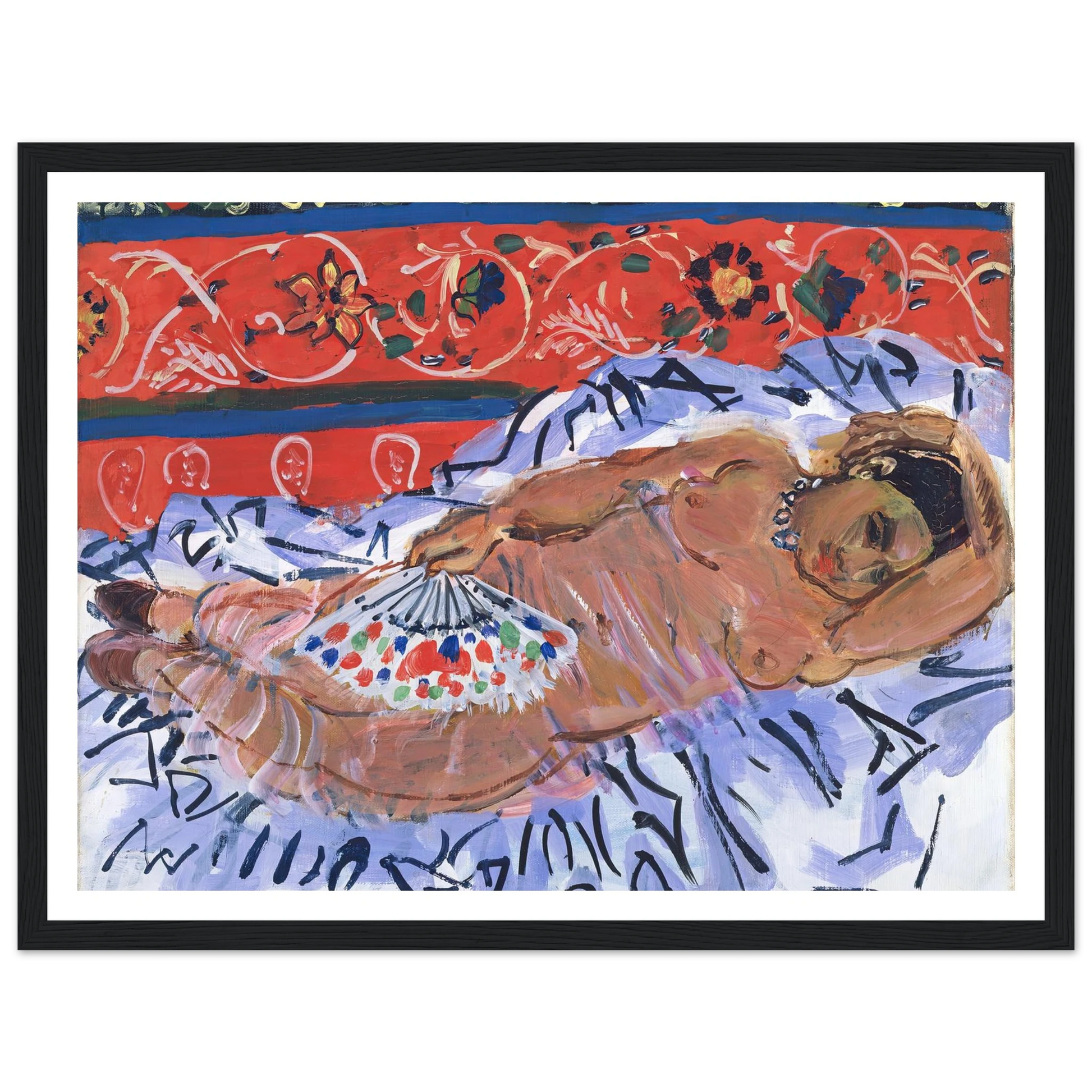 The Hindu Model (Le Modele Hindou) (1929) Art Print | Raoul Dufy - Framed Poster - 30x40 cm / 12x16″ - Black frame