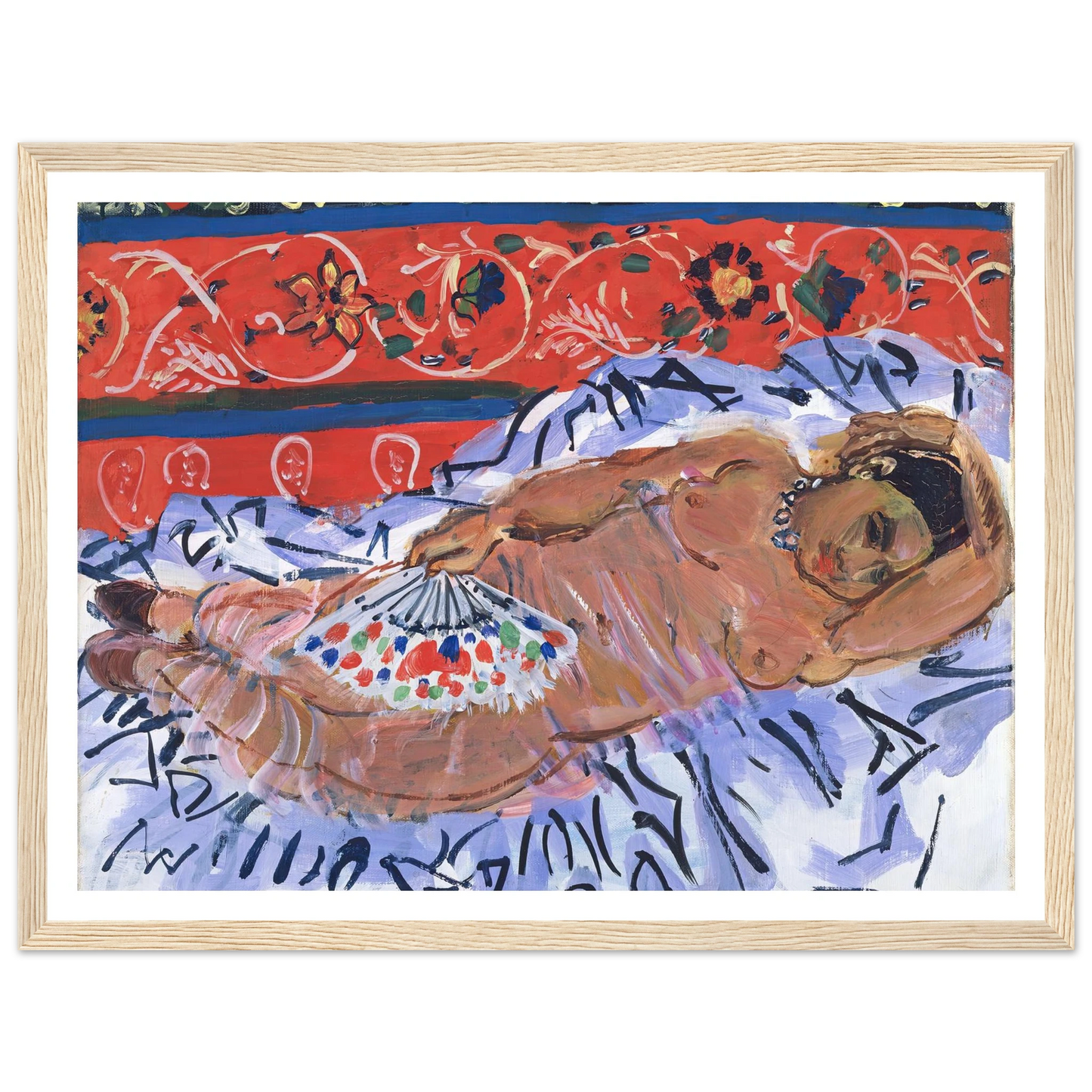 The Hindu Model (Le Modele Hindou) (1929) Art Print | Raoul Dufy - Framed Poster - 30x40 cm / 12x16″ - Black frame