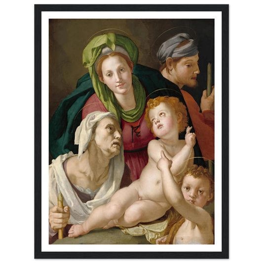 The Holy Family (c. 1527-1528) Art Print | Agnolo Bronzino - Framed Poster - 30x40 cm / 12x16″ - Black frame