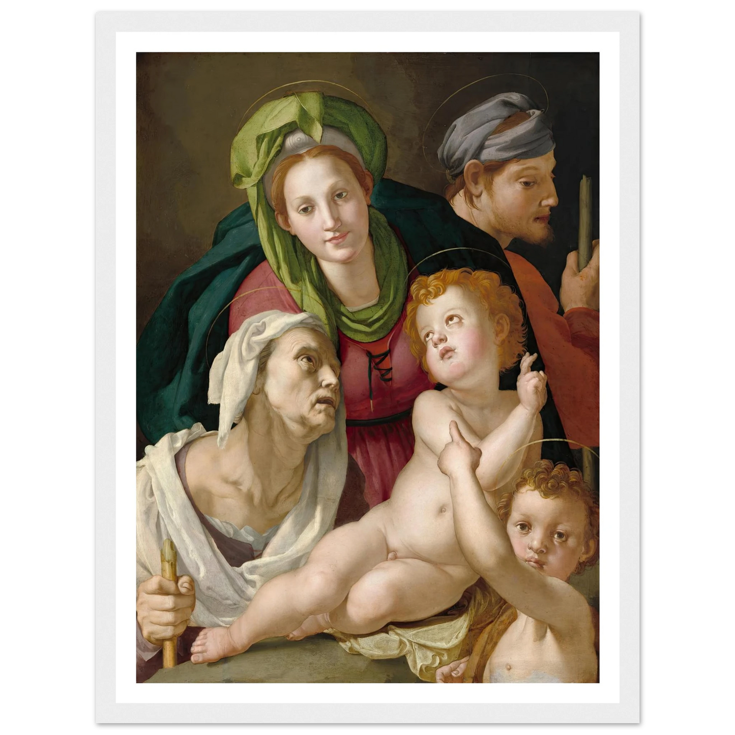 The Holy Family (c. 1527-1528) Art Print | Agnolo Bronzino - Framed Poster - 30x40 cm / 12x16″ - Black frame