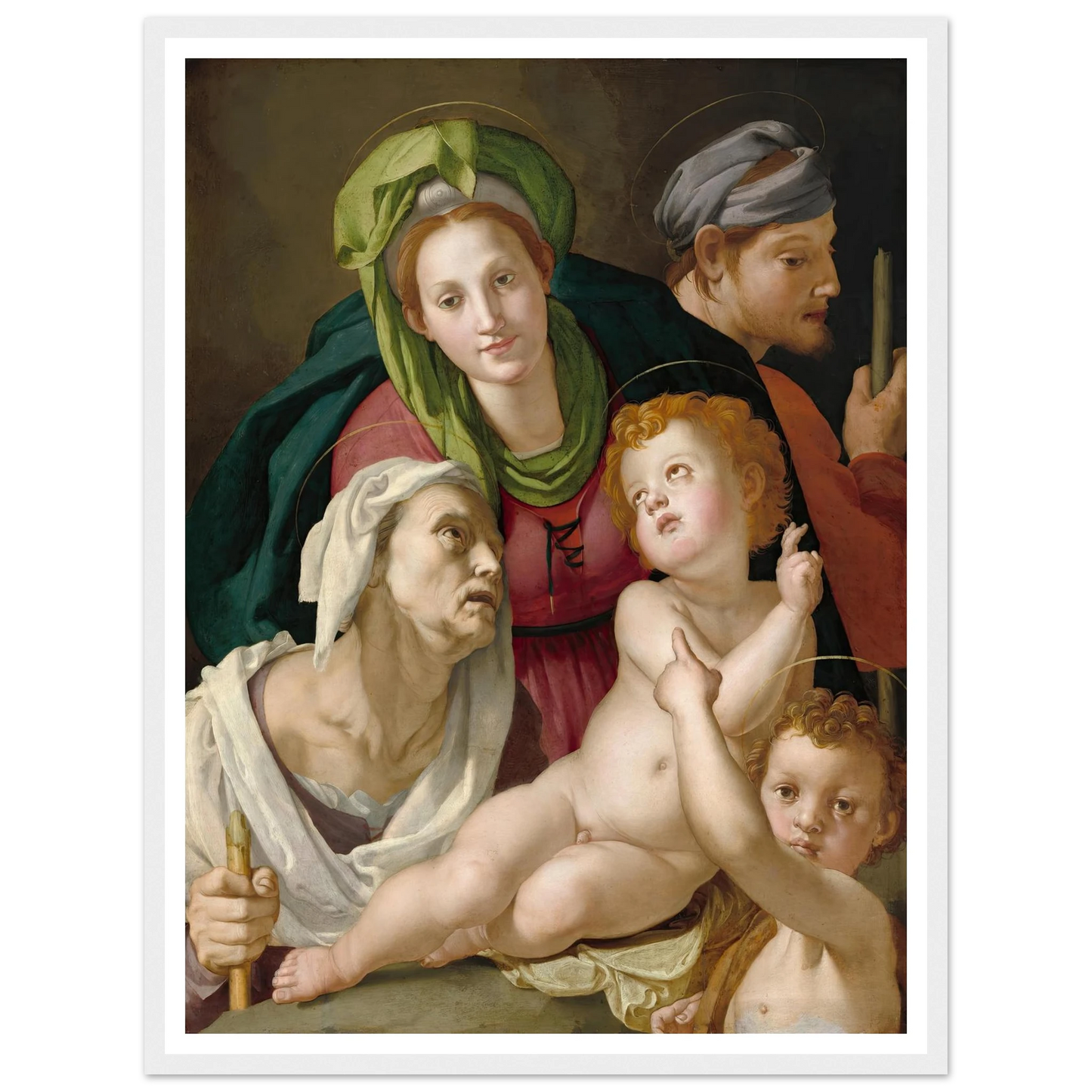 The Holy Family (c. 1527-1528) Art Print | Agnolo Bronzino - Framed Poster - 30x40 cm / 12x16″ - Black frame