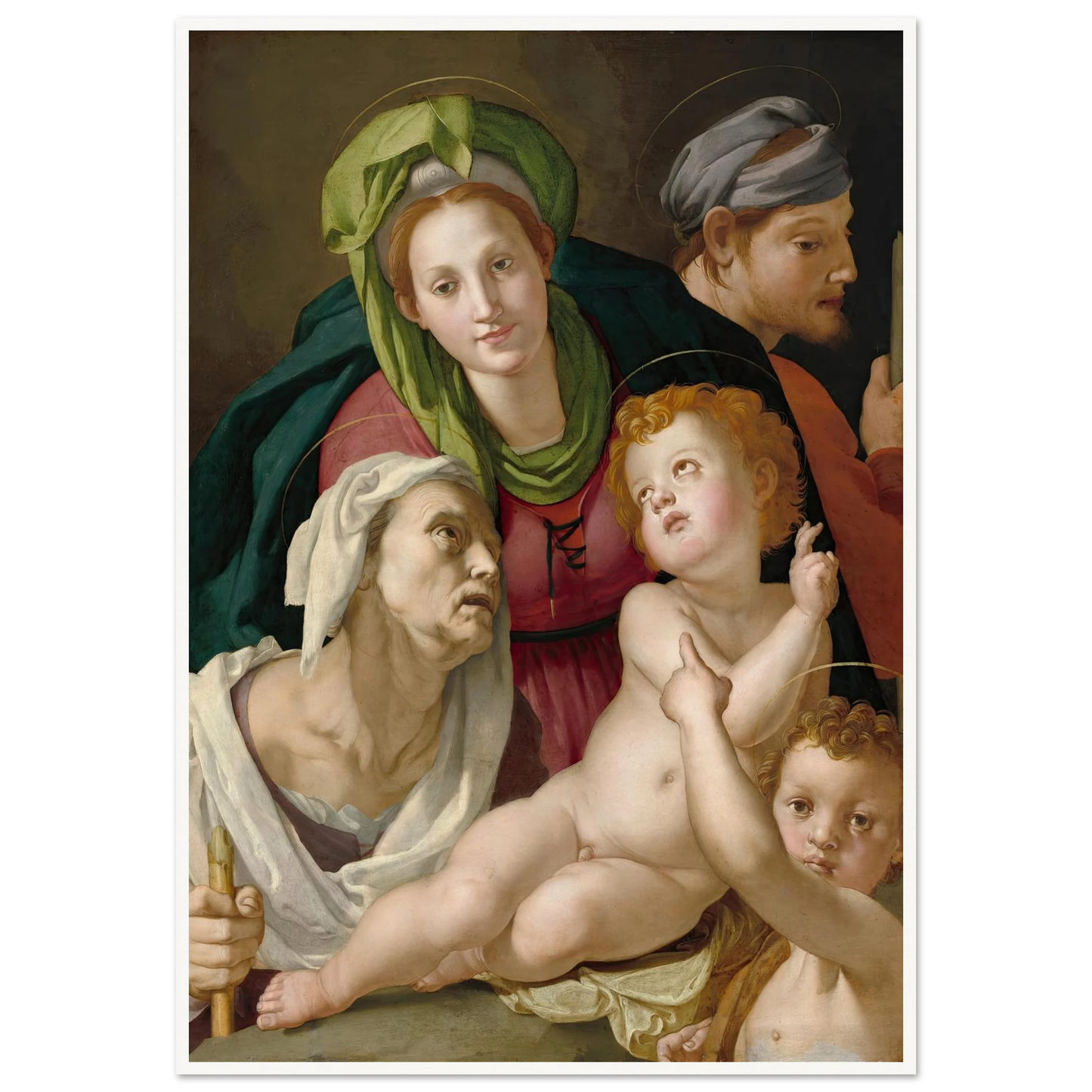 The Holy Family (c. 1527-1528) Art Print | Agnolo Bronzino - Framed Poster - 30x40 cm / 12x16″ - Black frame