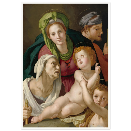 The Holy Family (c. 1527-1528) Art Print | Agnolo Bronzino - Framed Poster - 30x40 cm / 12x16″ - Black frame