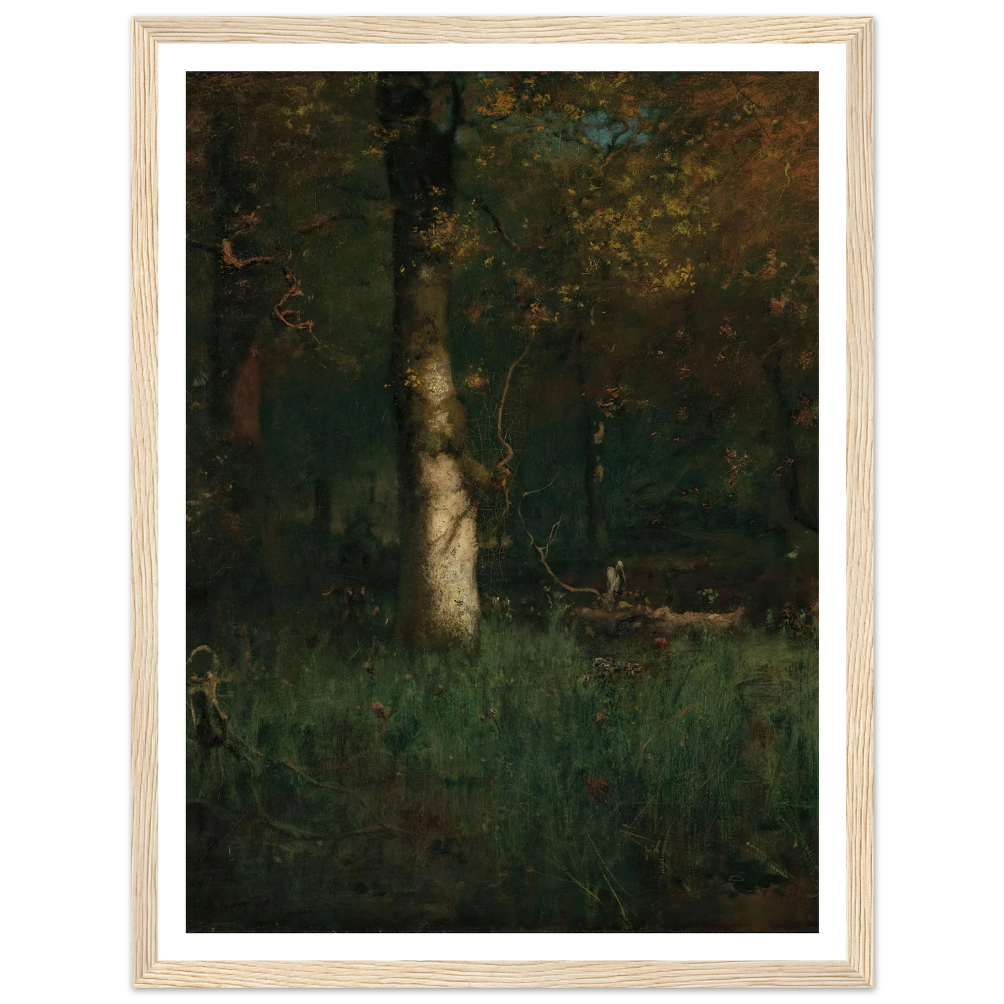 The Home of the Heron (1891) Art Print | George Inness - Framed Poster - 30x40 cm / 12x16″ - Black frame