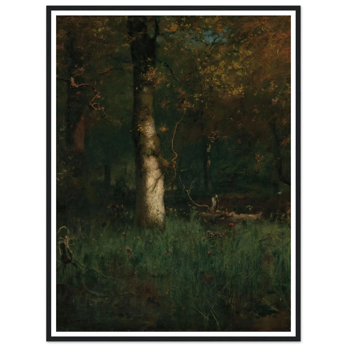 The Home of the Heron (1891) Art Print | George Inness - Framed Poster - 30x40 cm / 12x16″ - Black frame