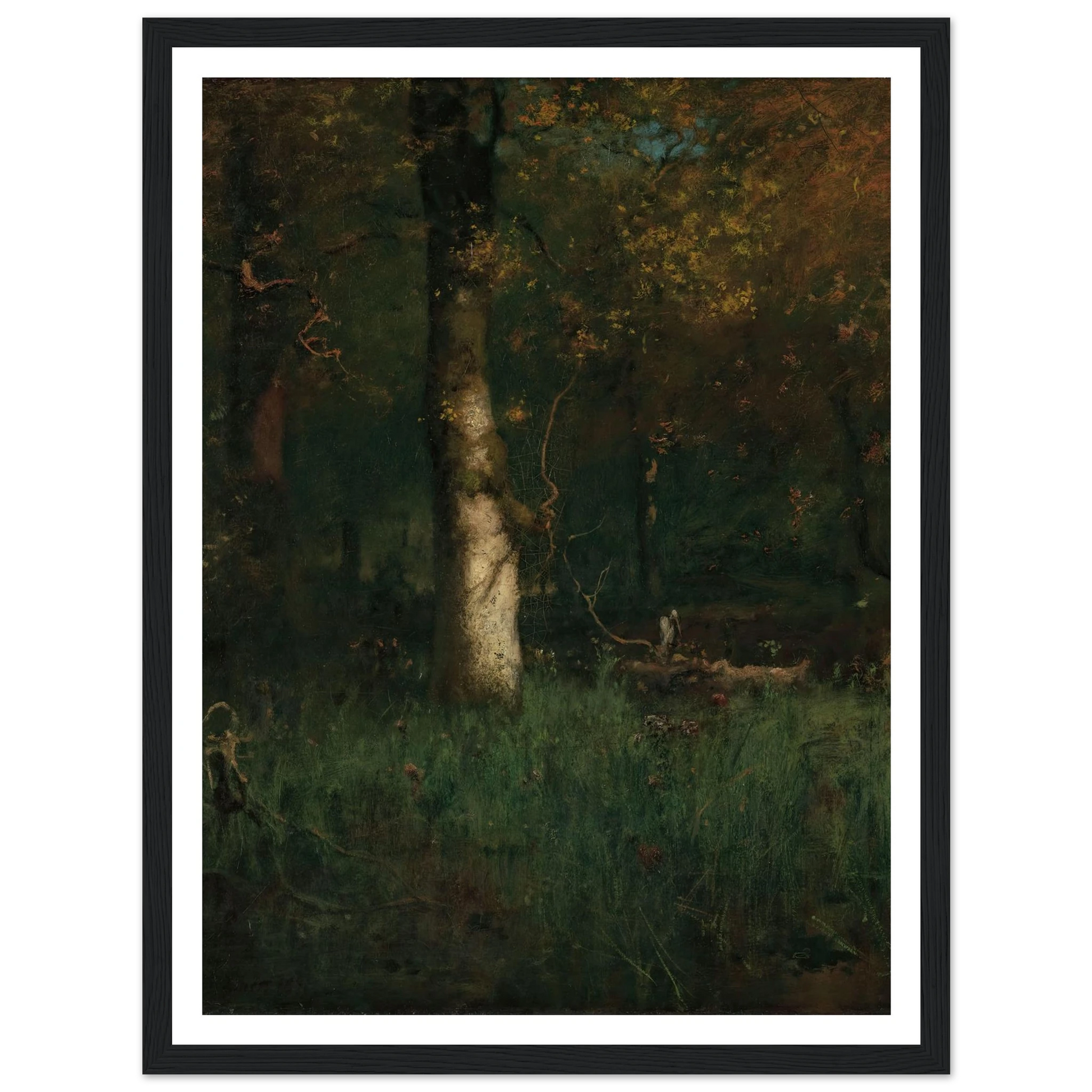 The Home of the Heron (1891) Art Print | George Inness - Framed Poster - 30x40 cm / 12x16″ - Black frame