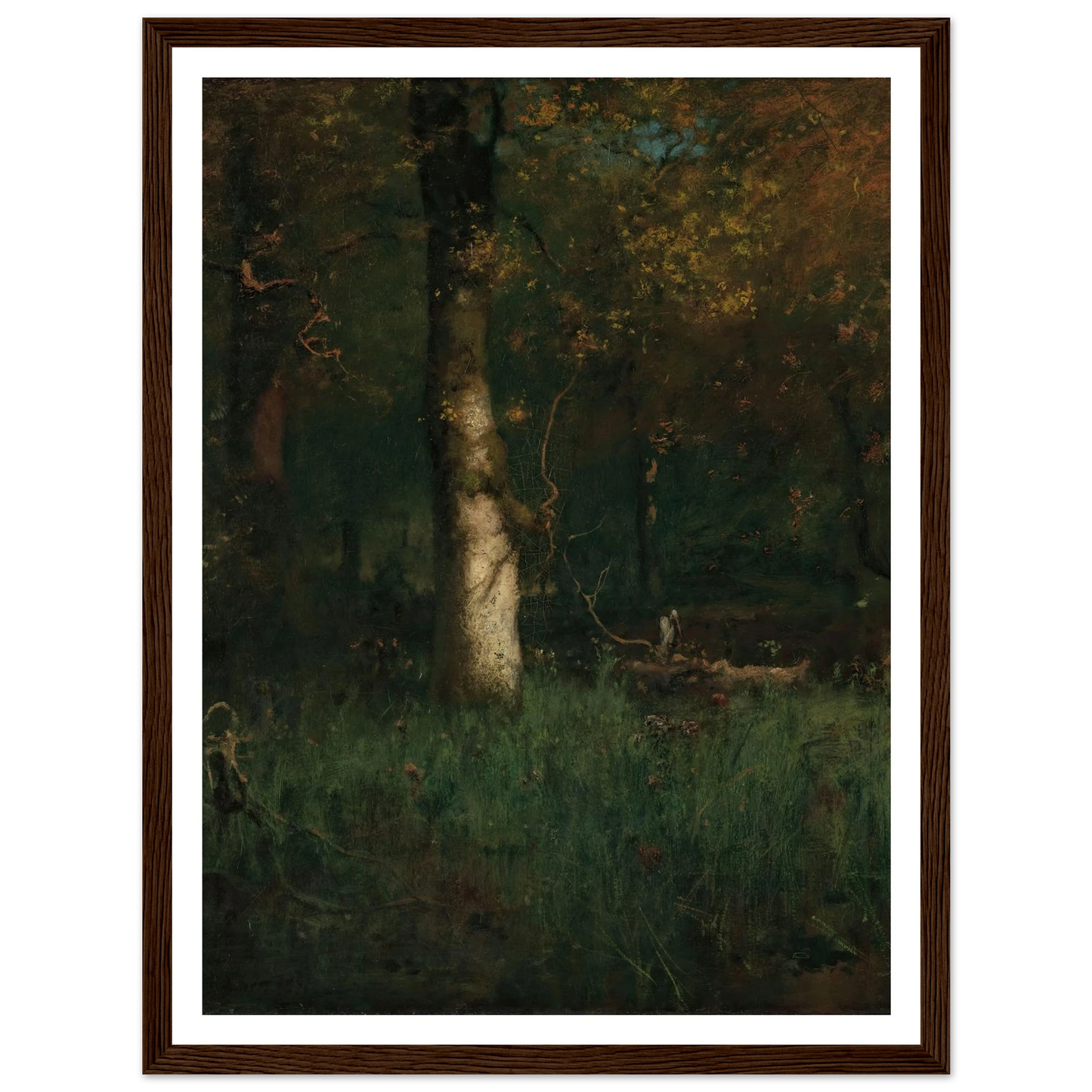 The Home of the Heron (1891) Art Print | George Inness - Framed Poster - 30x40 cm / 12x16″ - Black frame