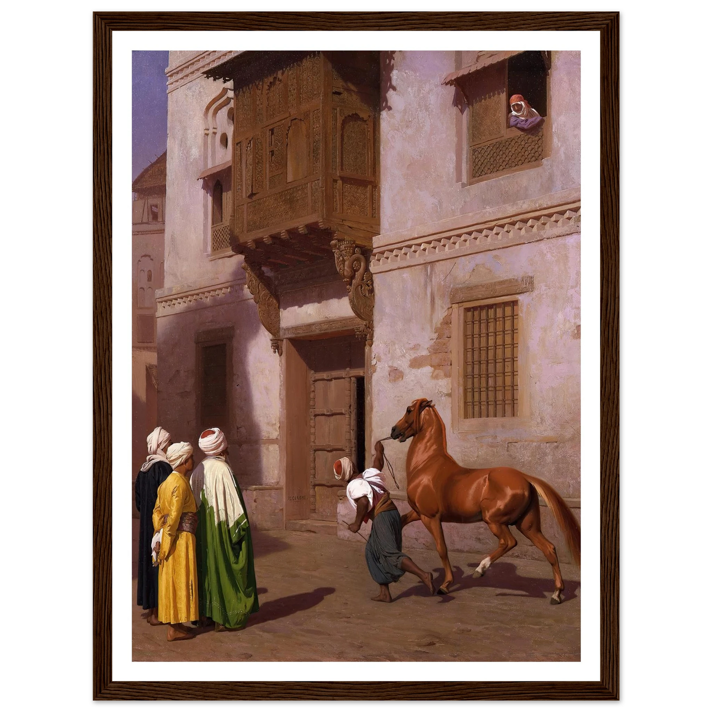 The Horse Market (1867) Art Print | Jean Leon Gerome - Framed Poster - 30x40 cm / 12x16″ - Black frame