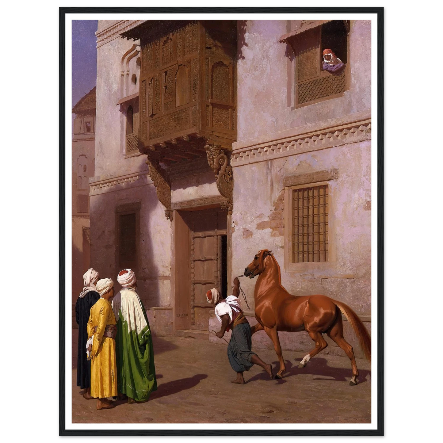 The Horse Market (1867) Art Print | Jean Leon Gerome - Framed Poster - 30x40 cm / 12x16″ - Black frame