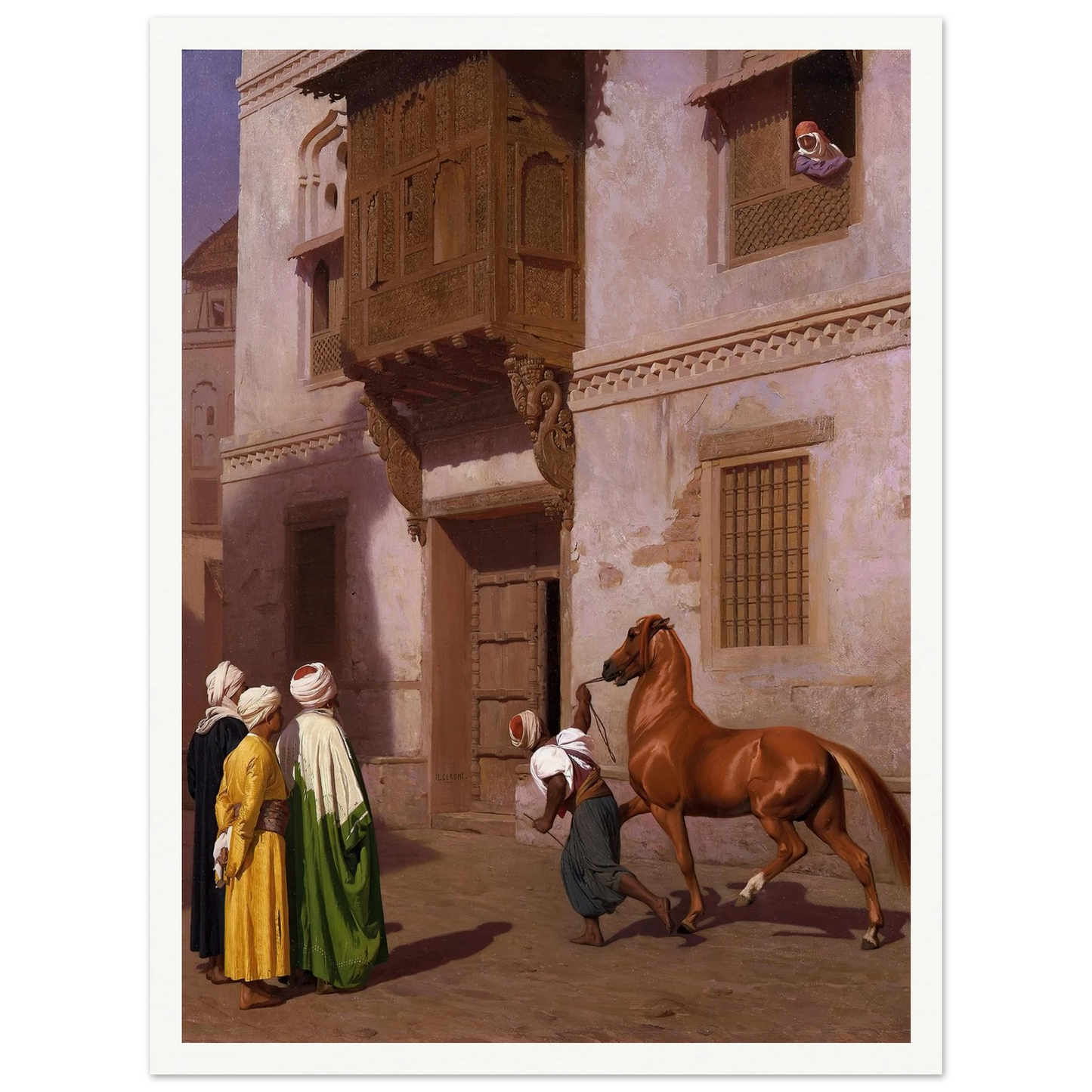 The Horse Market (1867) Art Print | Jean Leon Gerome - Framed Poster - 30x40 cm / 12x16″ - Black frame