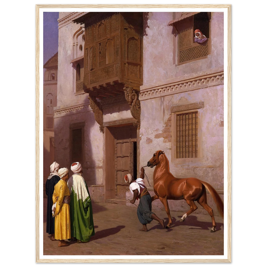 The Horse Market (1867) Art Print | Jean Leon Gerome - Framed Poster - 30x40 cm / 12x16″ - Black frame