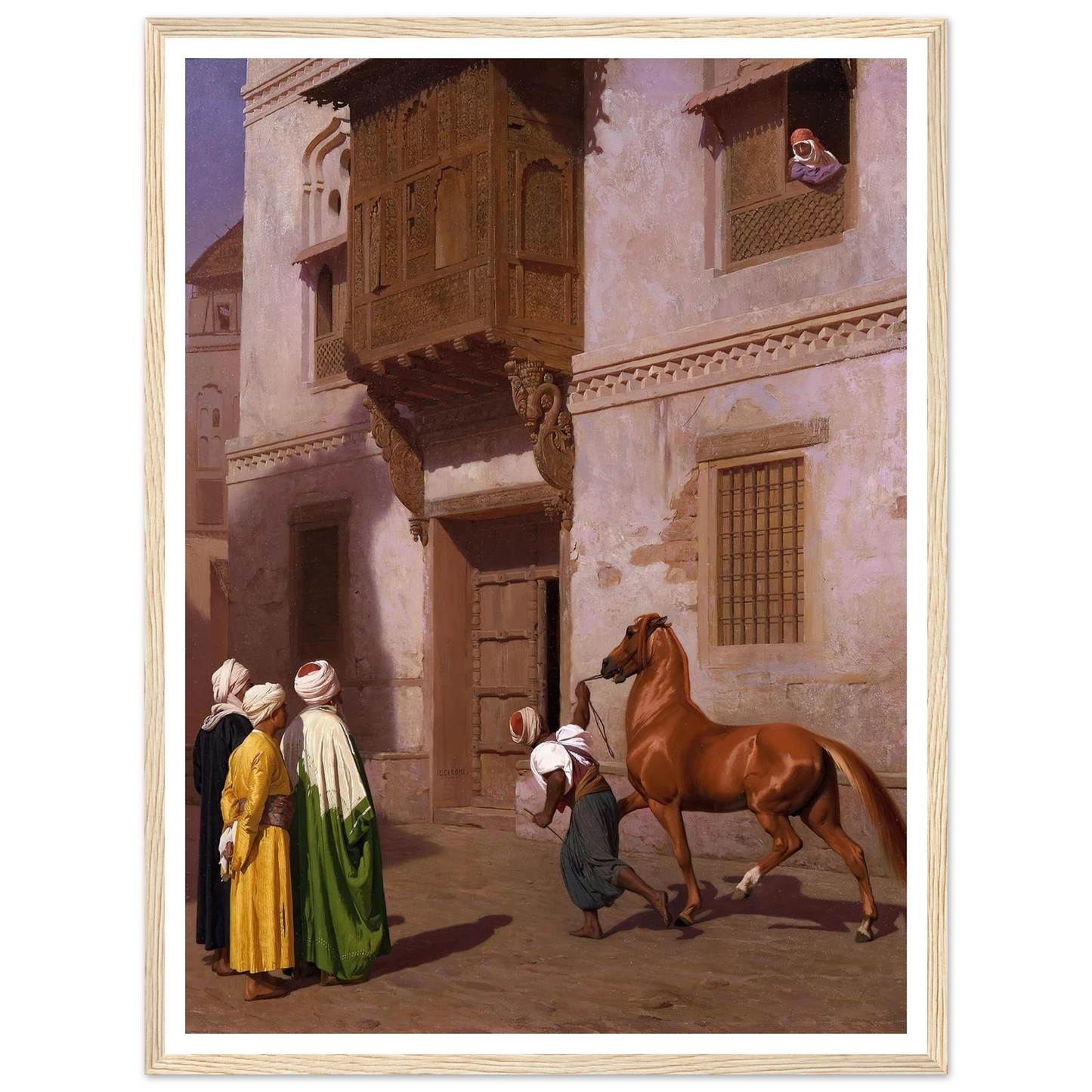 The Horse Market (1867) Art Print | Jean Leon Gerome - Framed Poster - 30x40 cm / 12x16″ - Black frame