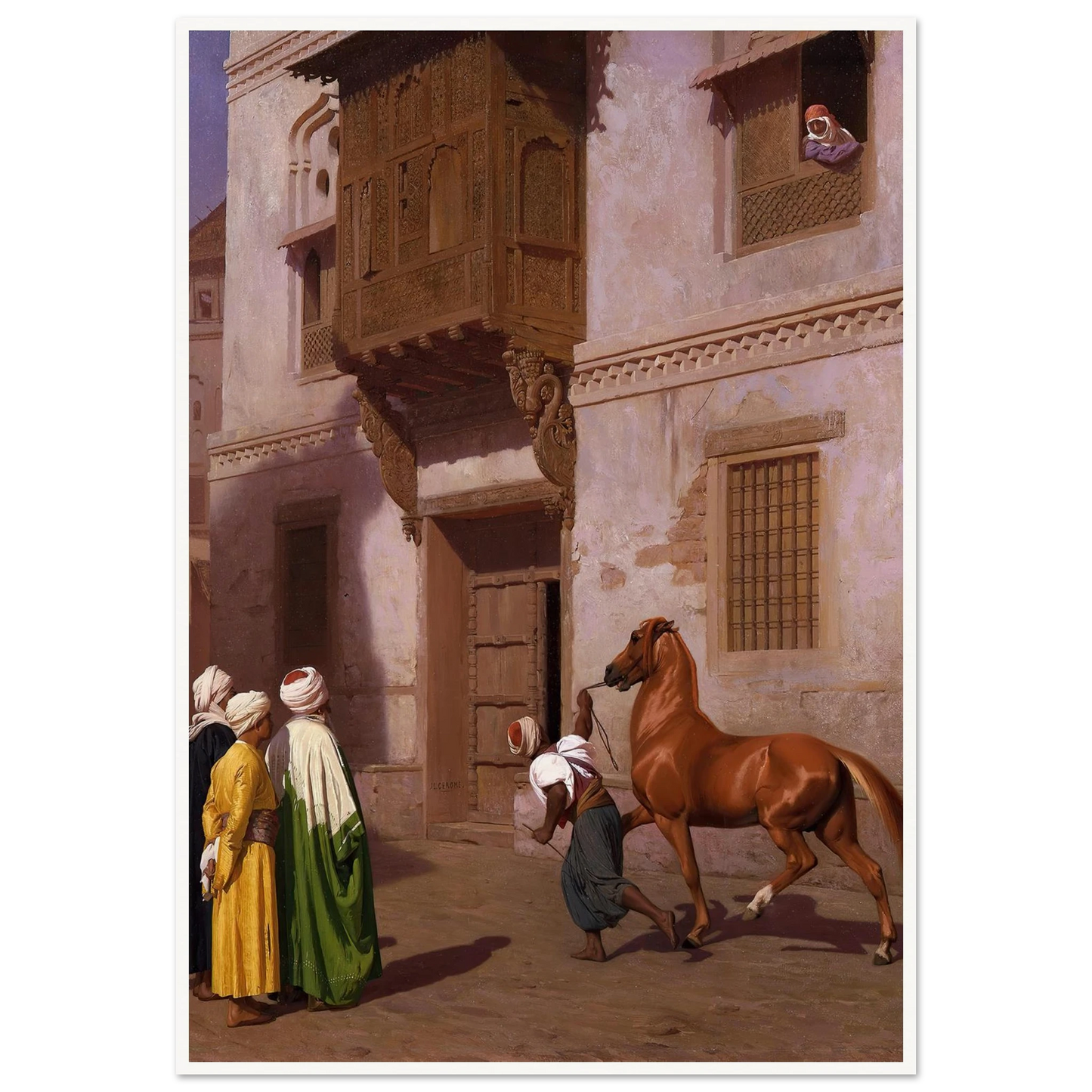 The Horse Market (1867) Art Print | Jean Leon Gerome - Framed Poster - 30x40 cm / 12x16″ - Black frame
