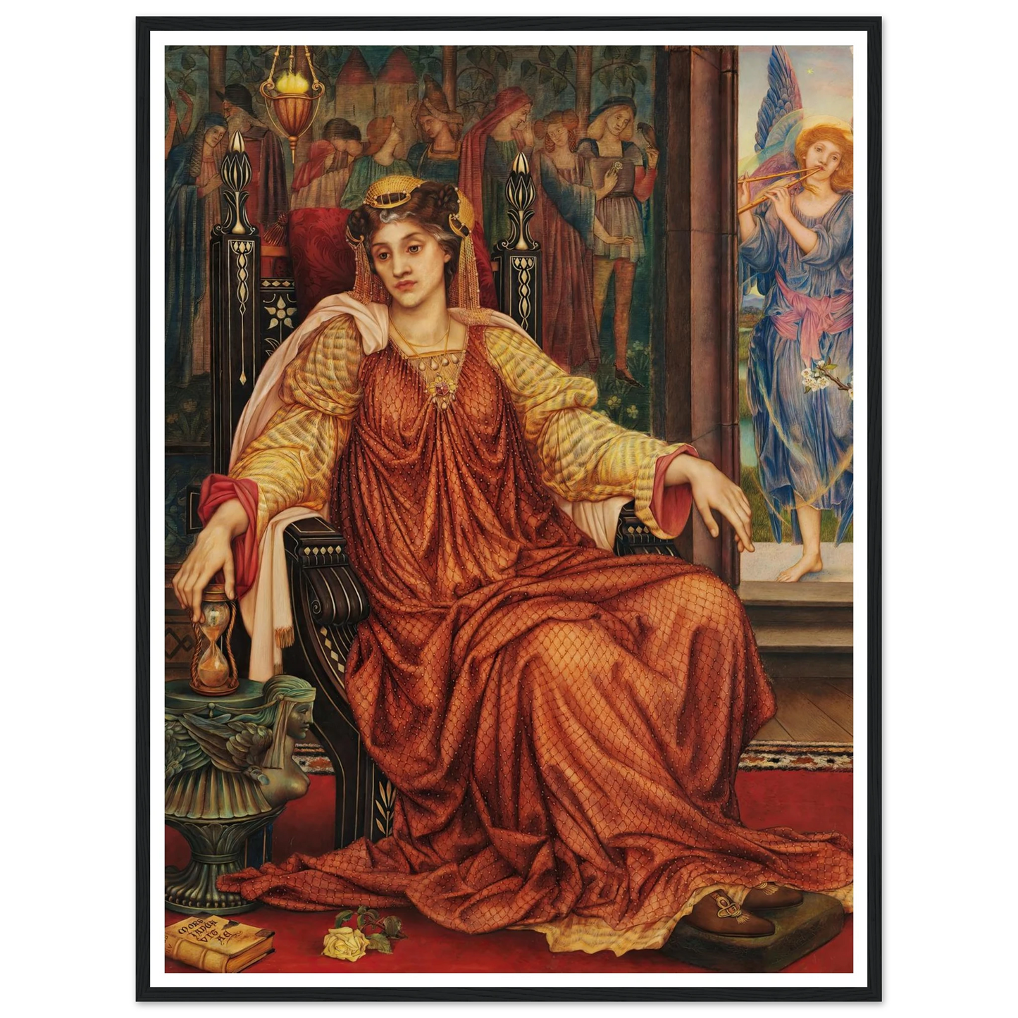 The Hour Glass Art Print | Evelyn de Morgan - Framed Poster - 30x40 cm / 12x16″ - Black frame