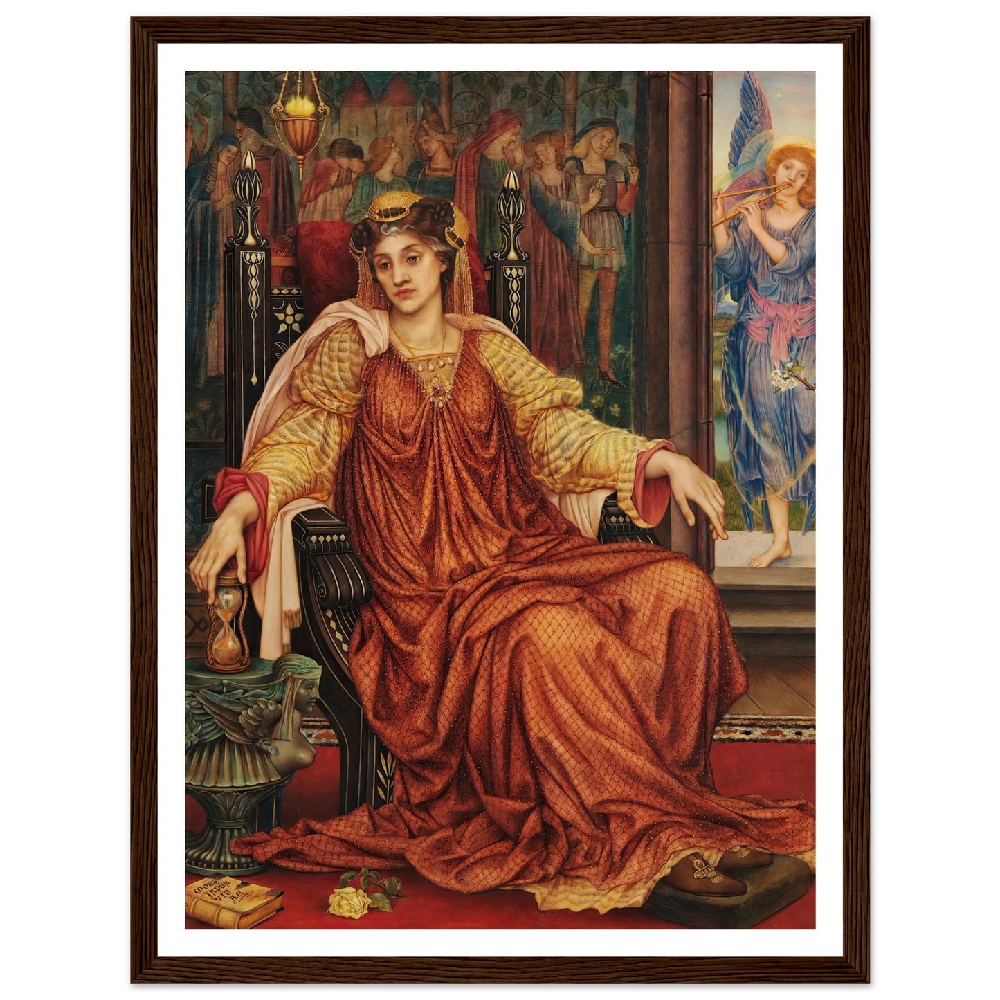 The Hour Glass Art Print | Evelyn de Morgan - Framed Poster - 30x40 cm / 12x16″ - Black frame