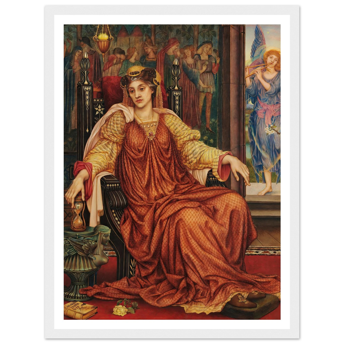 The Hour Glass Art Print | Evelyn de Morgan - Framed Poster - 30x40 cm / 12x16″ - Black frame