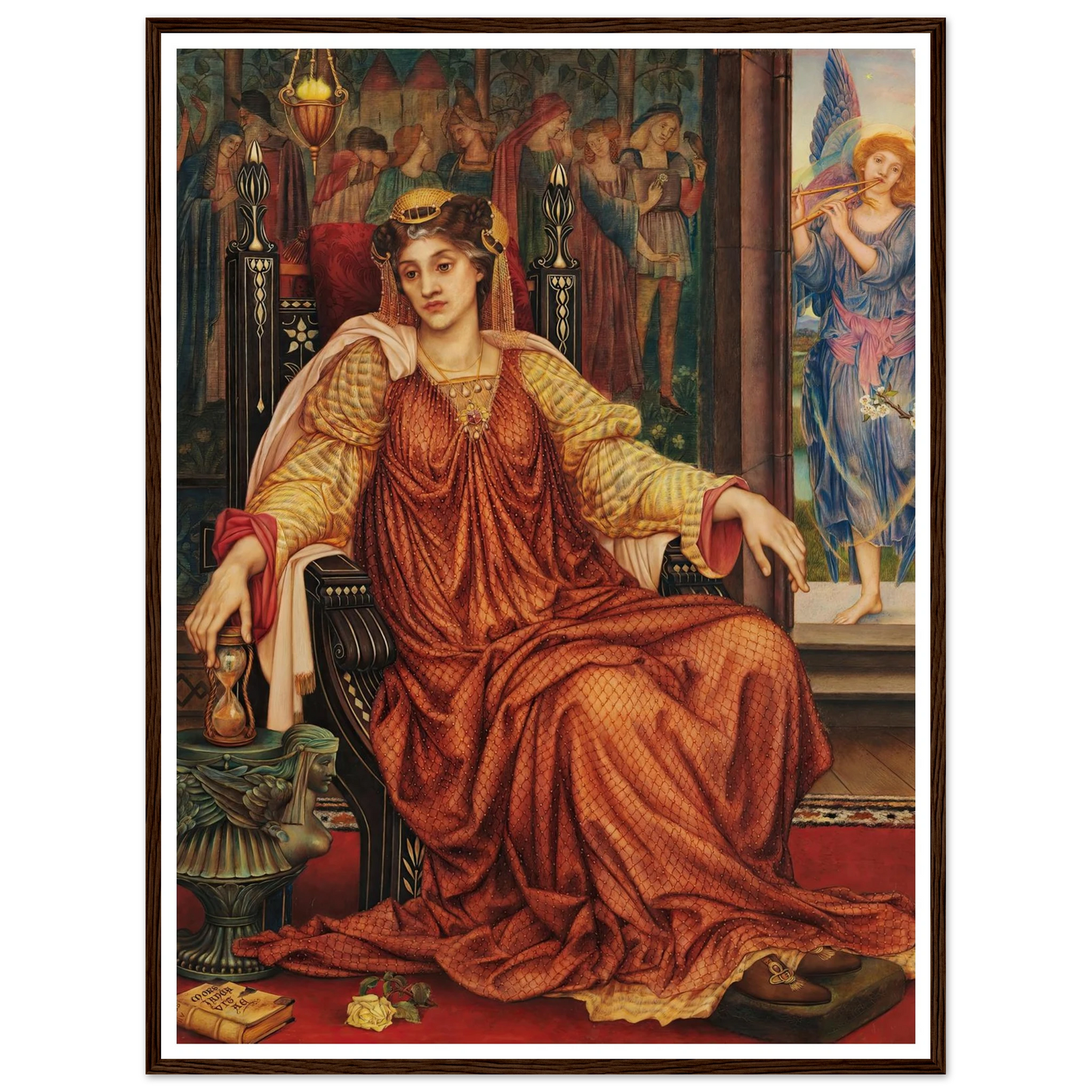 The Hour Glass Art Print | Evelyn de Morgan - Framed Poster - 30x40 cm / 12x16″ - Black frame