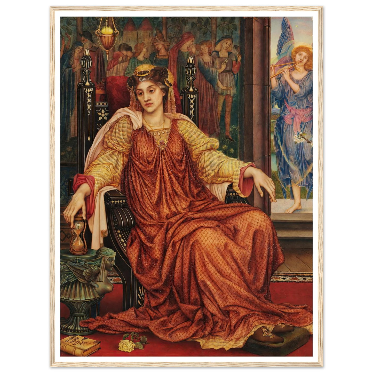 The Hour Glass Art Print | Evelyn de Morgan - Framed Poster - 30x40 cm / 12x16″ - Black frame