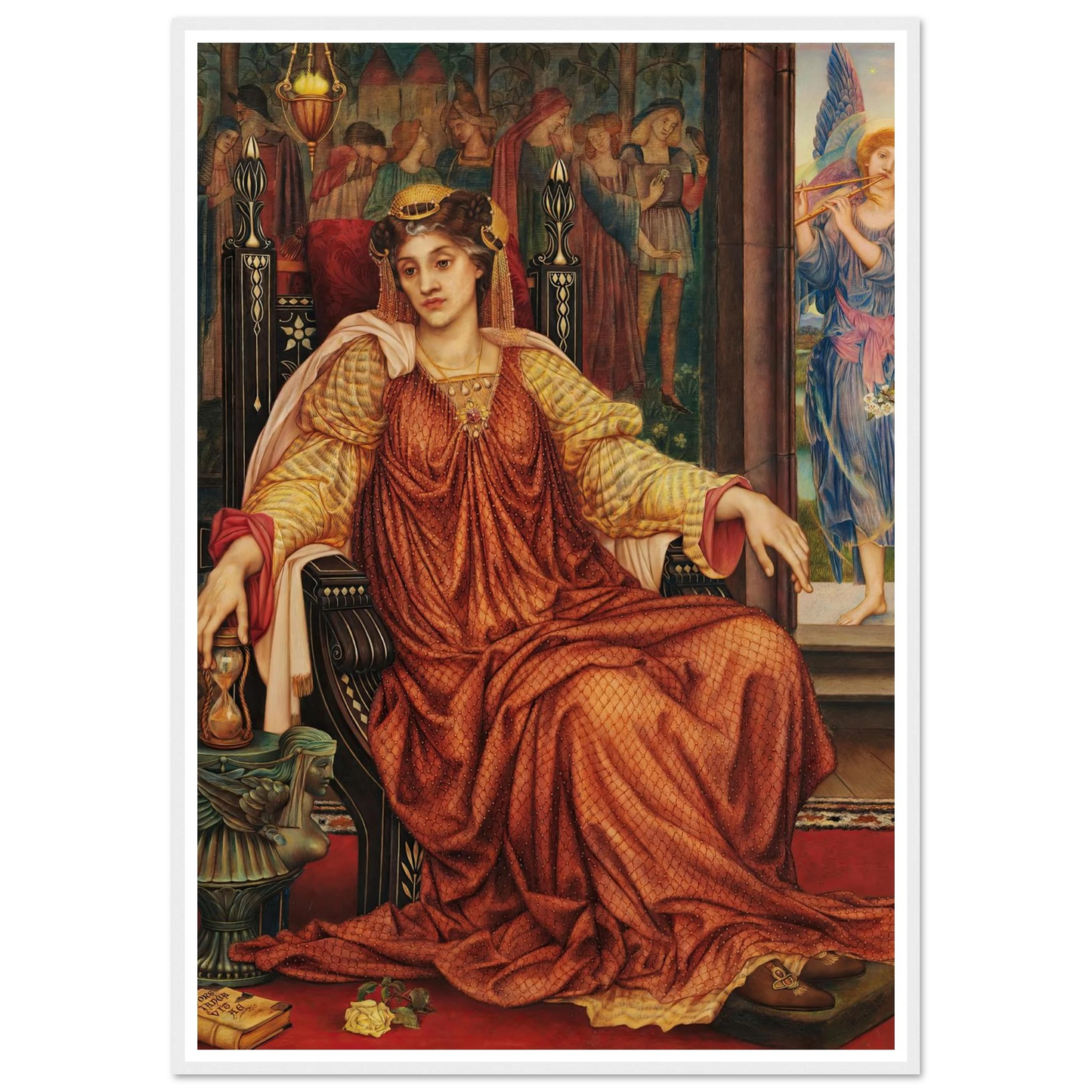 The Hour Glass Art Print | Evelyn de Morgan - Framed Poster - 30x40 cm / 12x16″ - Black frame