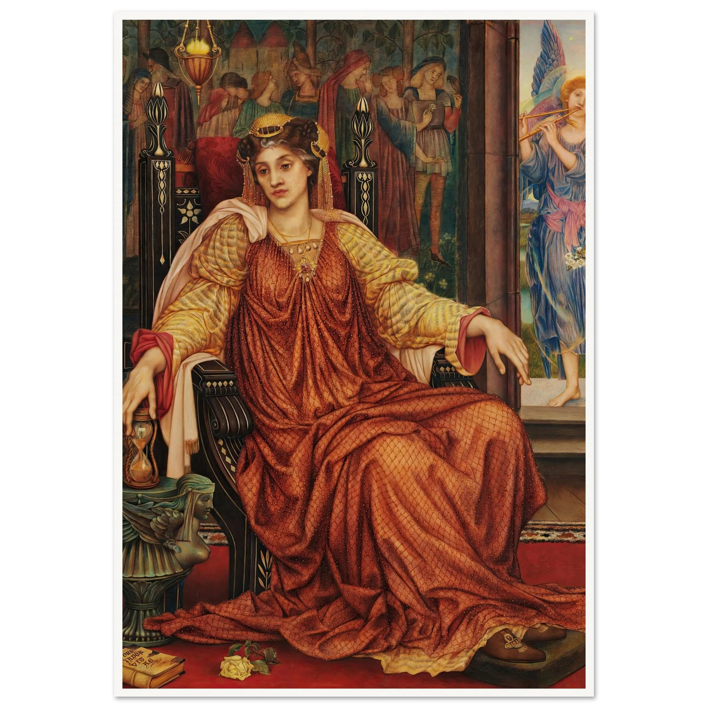 The Hour Glass Art Print | Evelyn de Morgan - Framed Poster - 30x40 cm / 12x16″ - Black frame