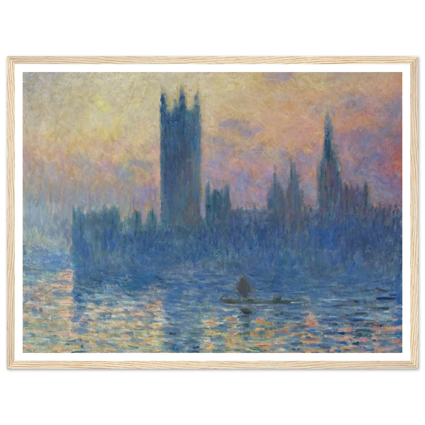 The Houses of Parliament,Sunset (1903) Art Print | Claude Monet - Framed Poster - 30x40 cm / 12x16″ - Black frame