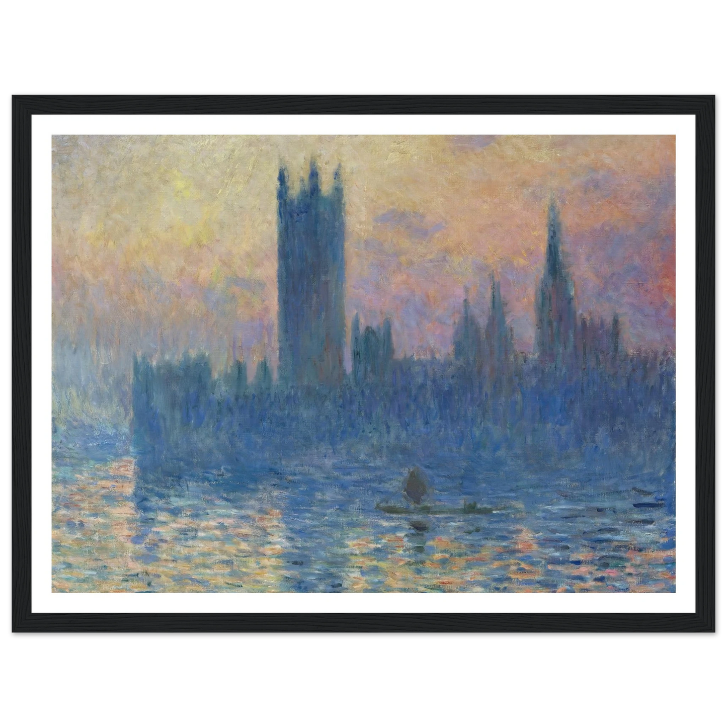 The Houses of Parliament,Sunset (1903) Art Print | Claude Monet - Framed Poster - 30x40 cm / 12x16″ - Black frame