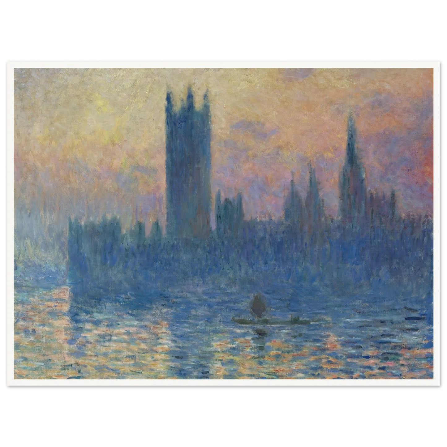 The Houses of Parliament,Sunset (1903) Art Print | Claude Monet - Framed Poster - 30x40 cm / 12x16″ - Black frame