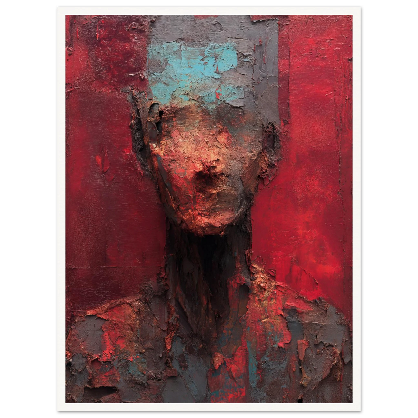 The Impasto Red Mask - Framed Poster - 30x40 cm / 12x16″ - Black frame