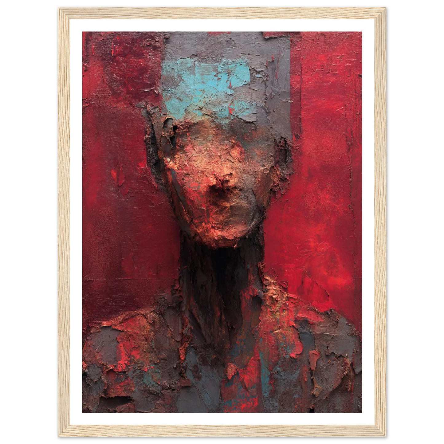 The Impasto Red Mask - Framed Poster - 30x40 cm / 12x16″ - Black frame
