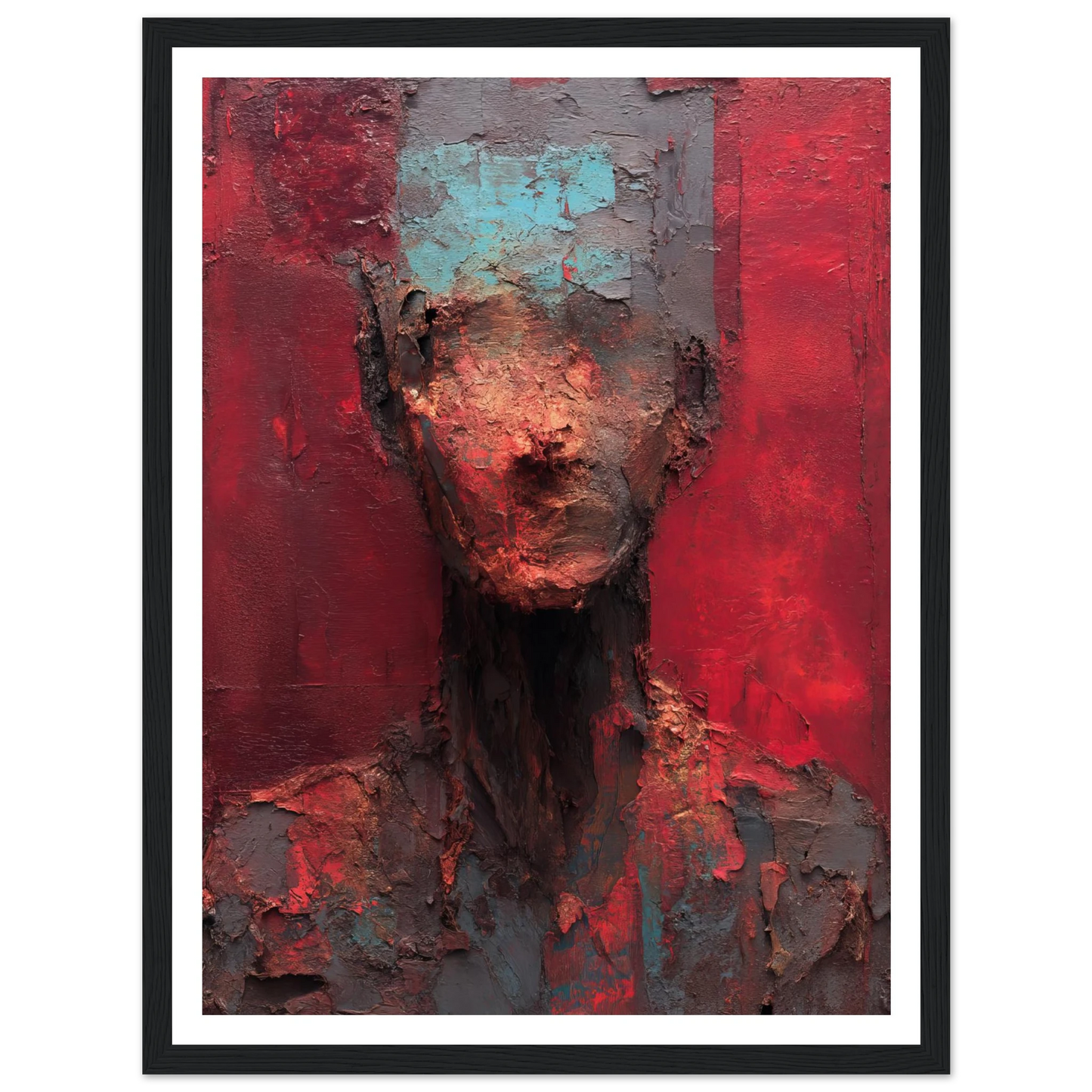 The Impasto Red Mask - Framed Poster - 30x40 cm / 12x16″ - Black frame