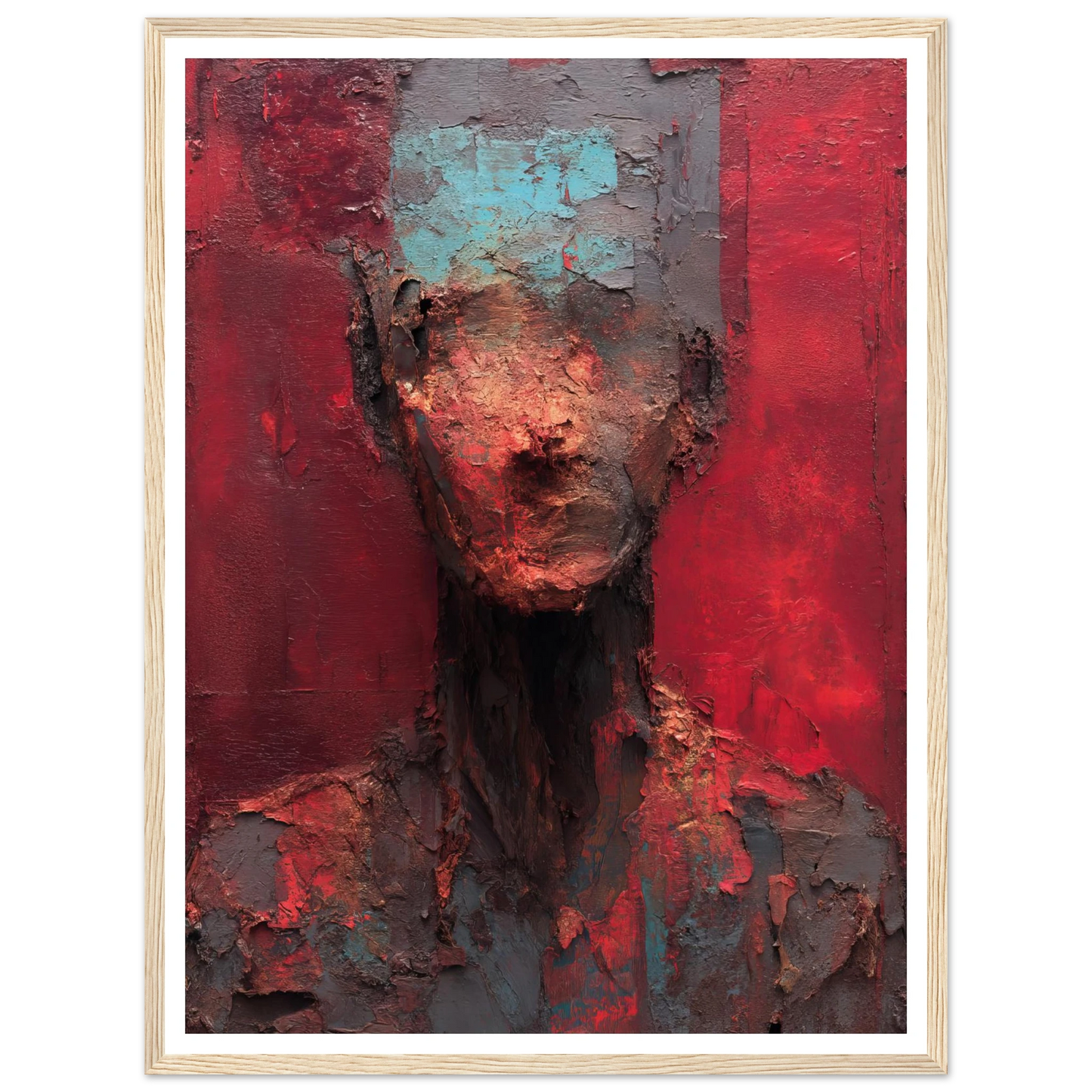 The Impasto Red Mask - Framed Poster - 30x40 cm / 12x16″ - Black frame