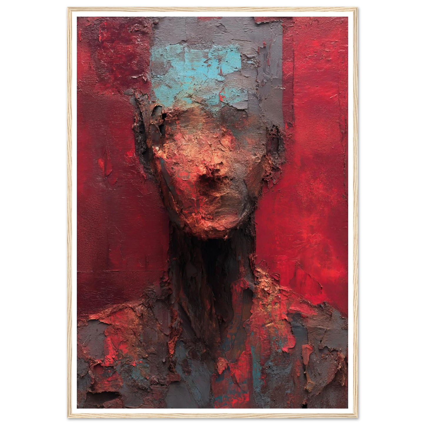 The Impasto Red Mask - Framed Poster - 30x40 cm / 12x16″ - Black frame