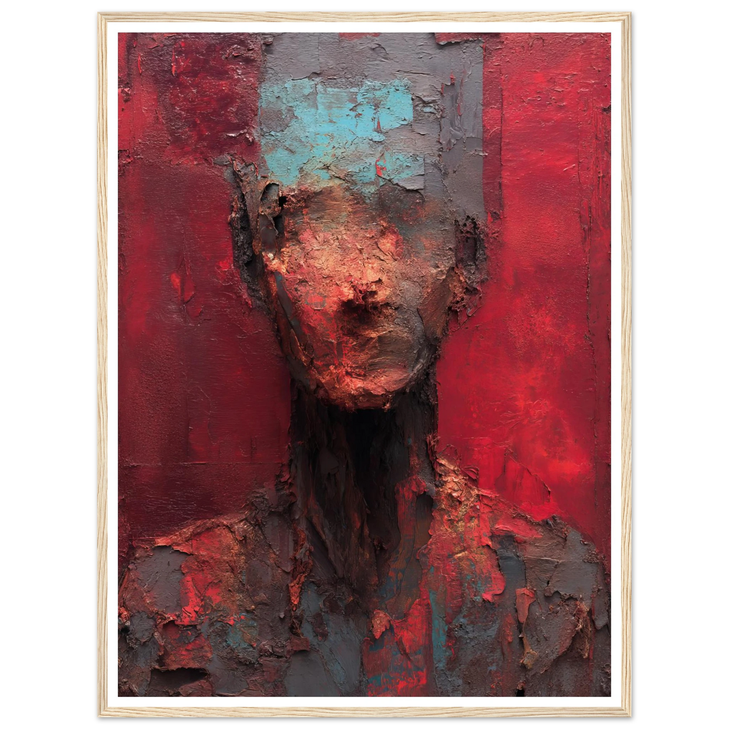 The Impasto Red Mask - Framed Poster - 30x40 cm / 12x16″ - Black frame