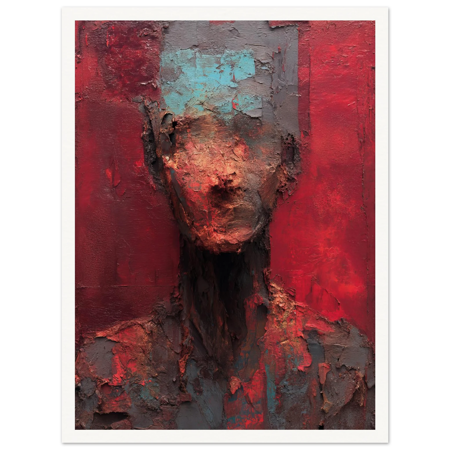The Impasto Red Mask - Framed Poster - 30x40 cm / 12x16″ - Black frame