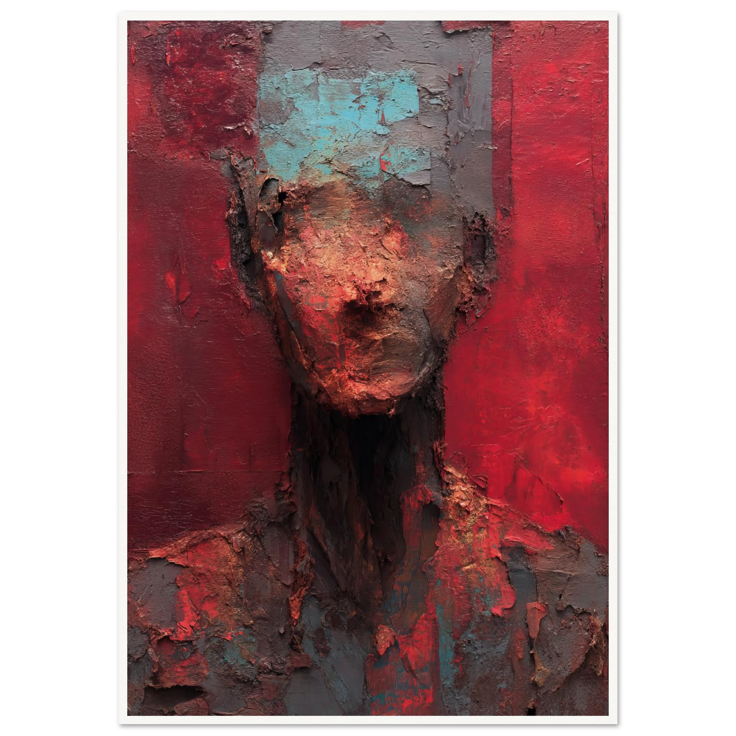 The Impasto Red Mask - Framed Poster - 30x40 cm / 12x16″ - Black frame