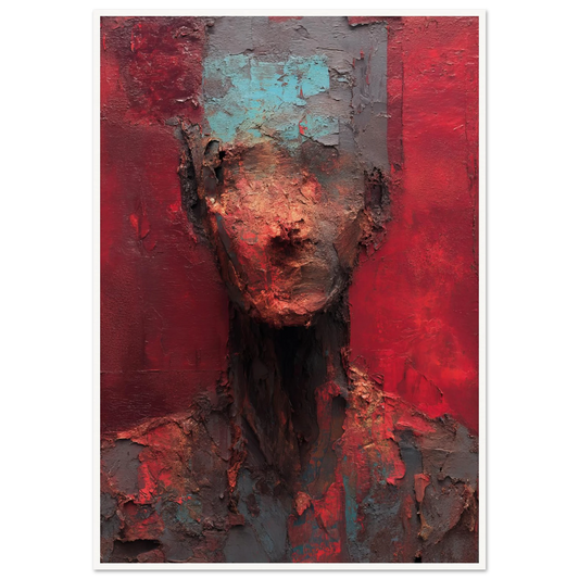 The Impasto Red Mask - Framed Poster - 30x40 cm / 12x16″ - Black frame