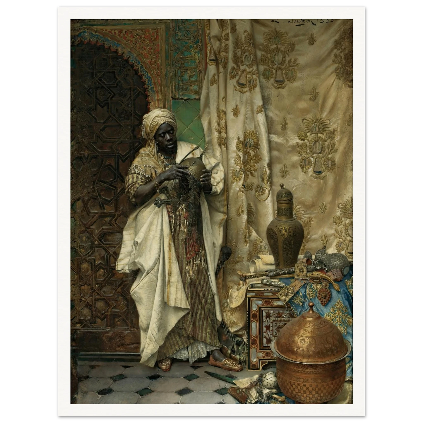 The Inspection (1883) Art Print | Ludwig Deutsch - Framed Poster - 30x40 cm / 12x16″ - Black frame