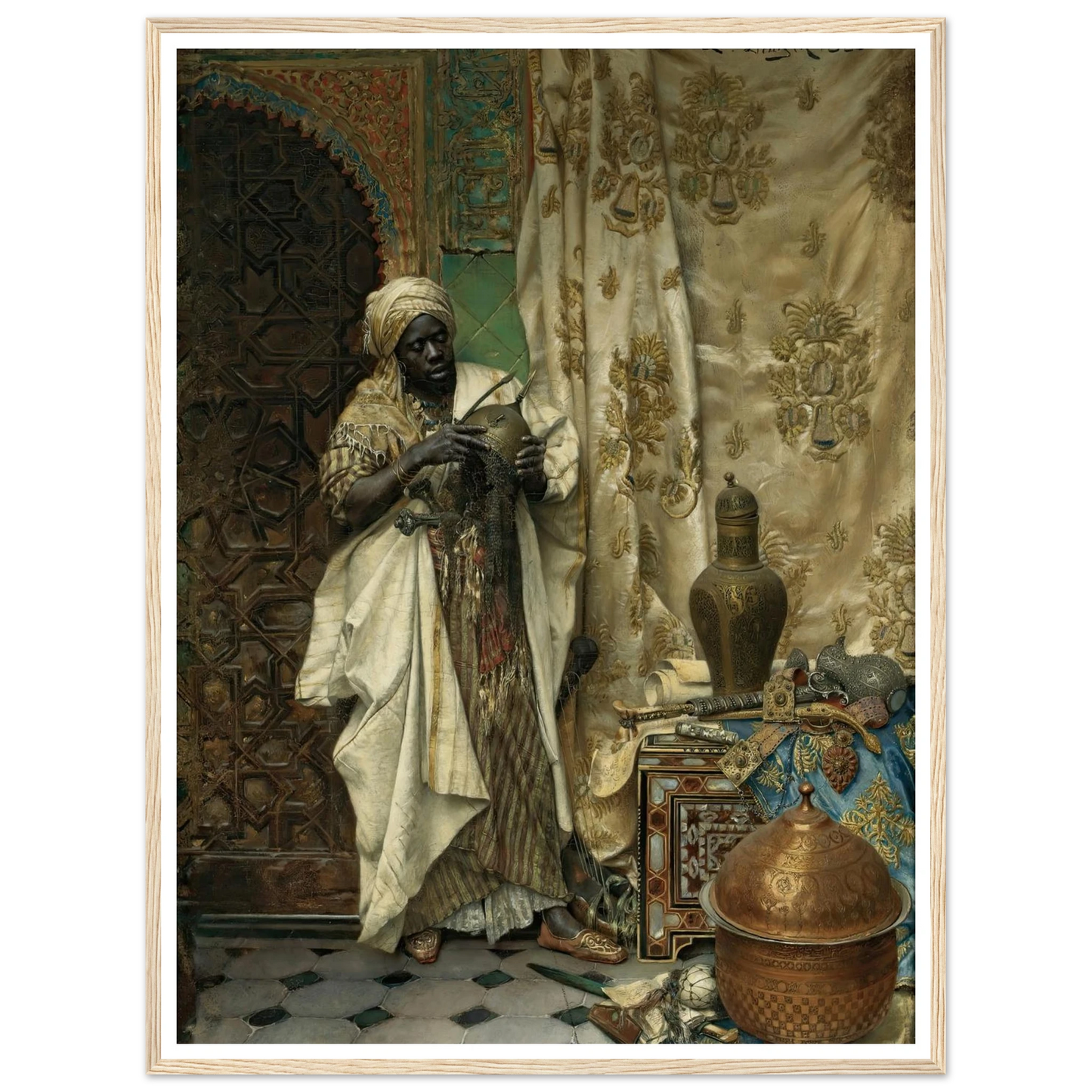 The Inspection (1883) Art Print | Ludwig Deutsch - Framed Poster - 30x40 cm / 12x16″ - Black frame
