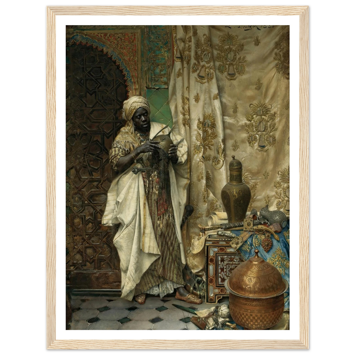 The Inspection (1883) Art Print | Ludwig Deutsch - Framed Poster - 30x40 cm / 12x16″ - Black frame
