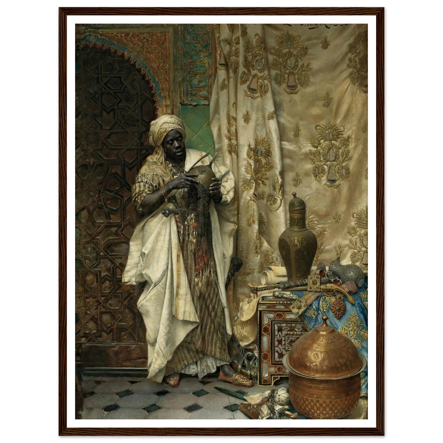The Inspection (1883) Art Print | Ludwig Deutsch - Framed Poster - 30x40 cm / 12x16″ - Black frame