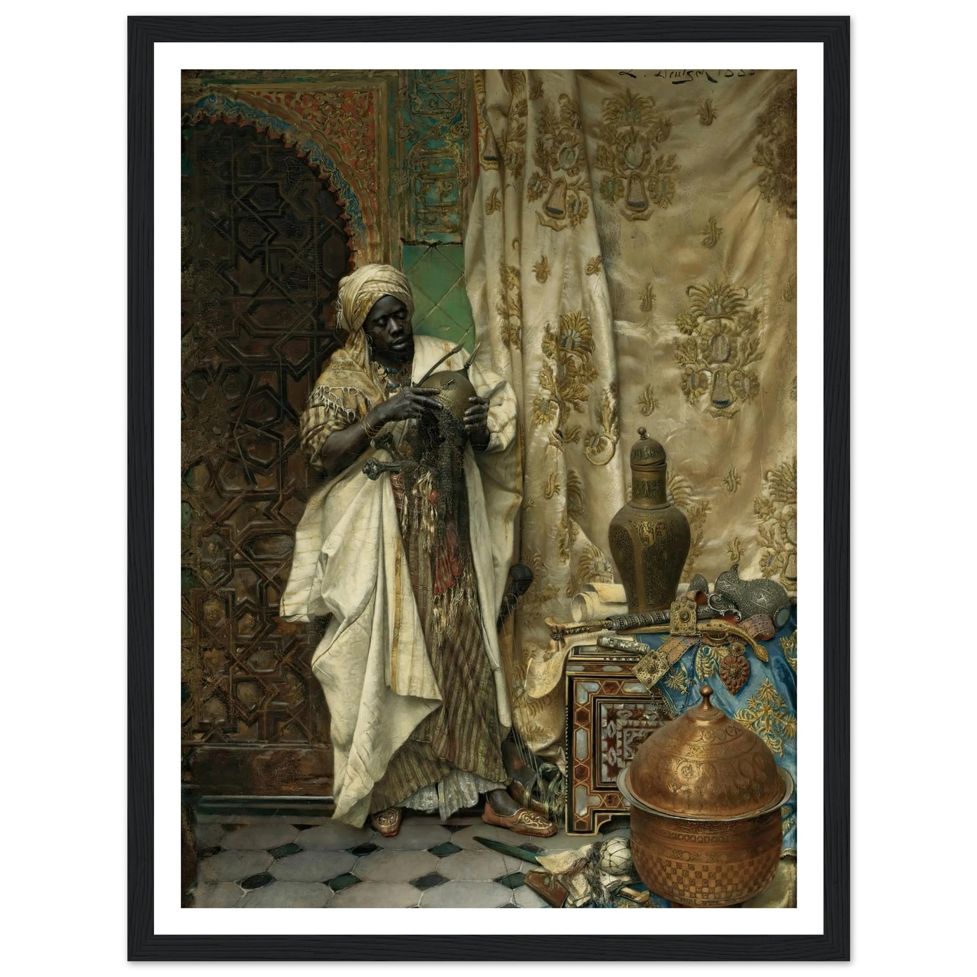 The Inspection (1883) Art Print | Ludwig Deutsch - Framed Poster - 30x40 cm / 12x16″ - Black frame