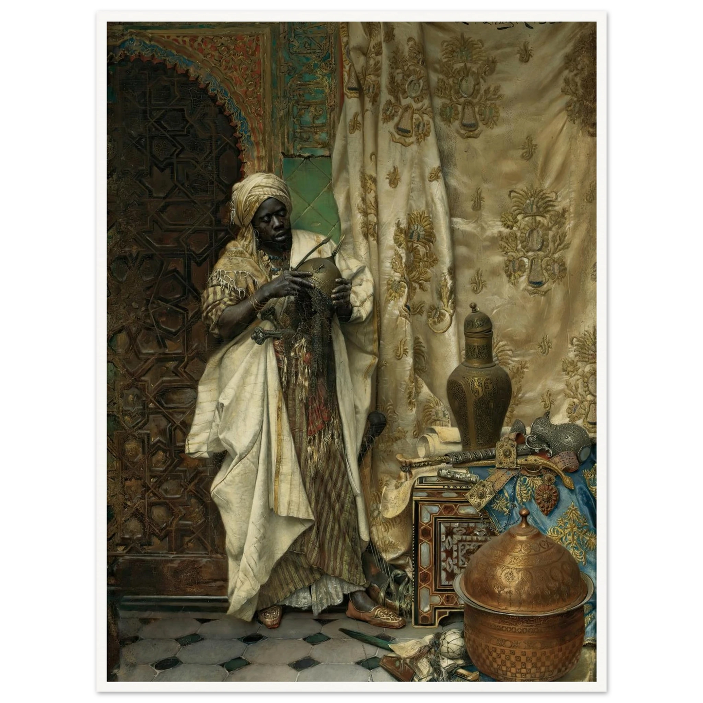 The Inspection (1883) Art Print | Ludwig Deutsch - Framed Poster - 30x40 cm / 12x16″ - Black frame