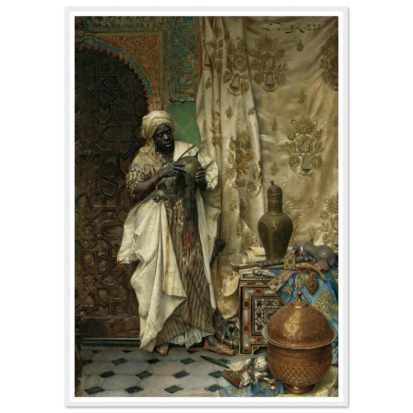 The Inspection (1883) Art Print | Ludwig Deutsch - Framed Poster - 30x40 cm / 12x16″ - Black frame