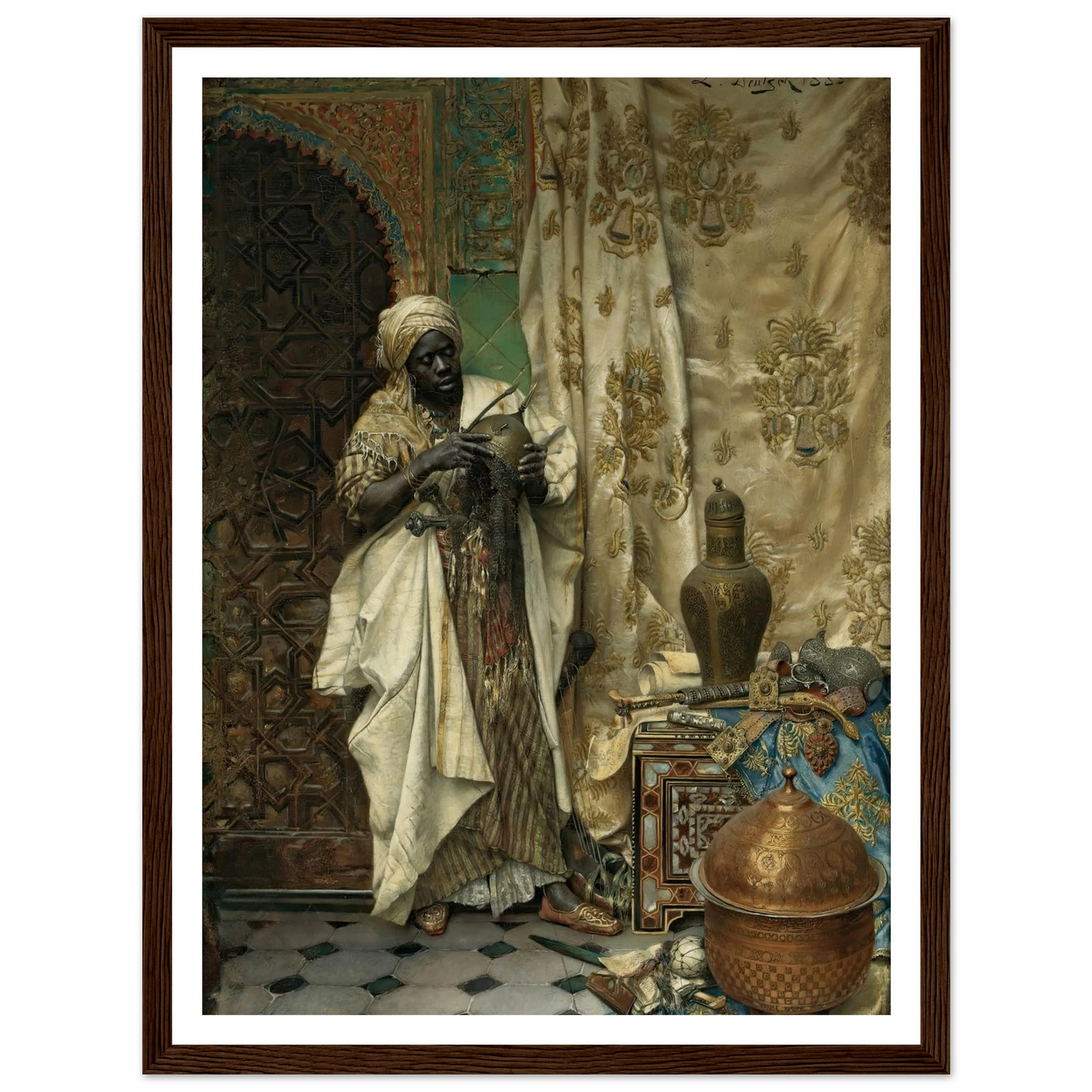 The Inspection (1883) Art Print | Ludwig Deutsch - Framed Poster - 30x40 cm / 12x16″ - Black frame