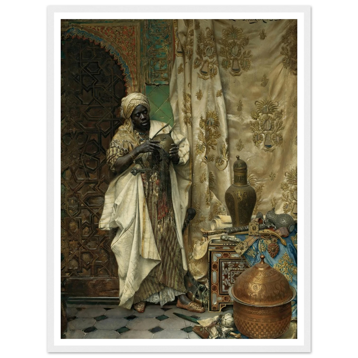 The Inspection (1883) Art Print | Ludwig Deutsch - Framed Poster - 30x40 cm / 12x16″ - Black frame