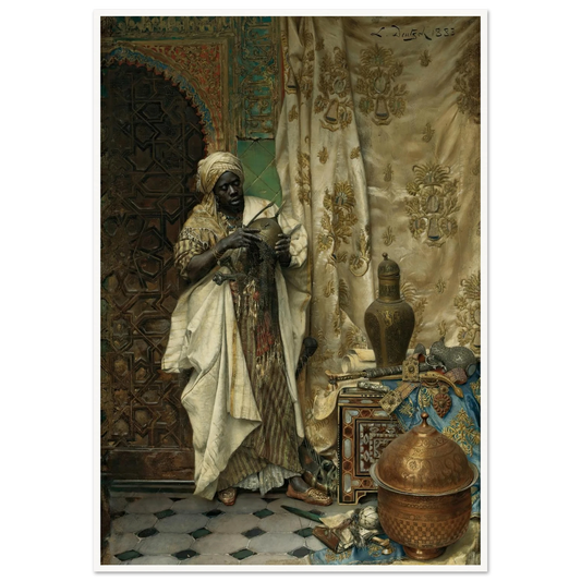 The Inspection (1883) Art Print | Ludwig Deutsch - Framed Poster - 30x40 cm / 12x16″ - Black frame